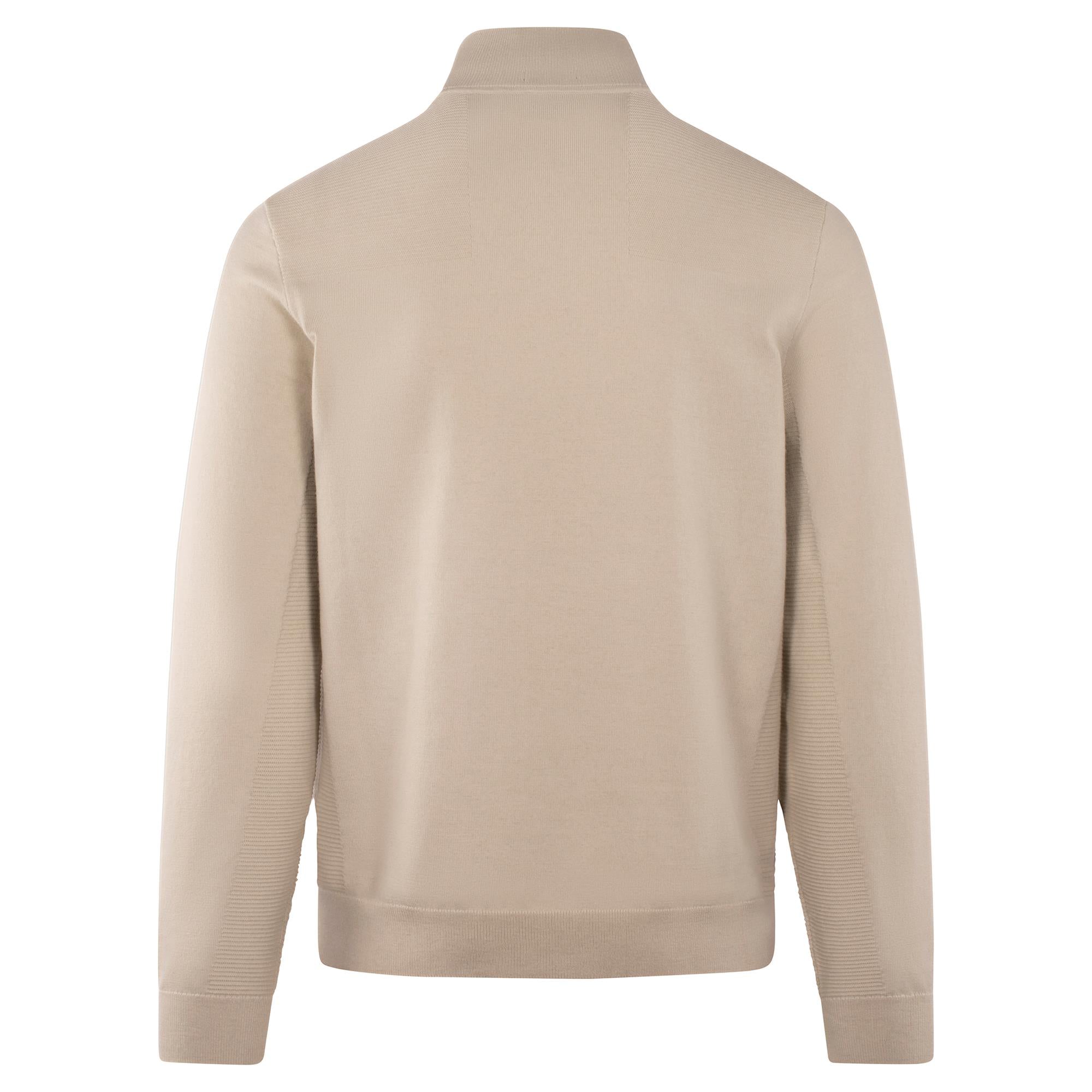 Boss Momentum-X Mens Quarter Zip Sweater Light Beige